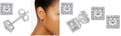 Macy's Diamond Square Halo Stud Earrings (5/8 ct. t.w.) in 10k White Gold